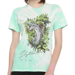(NWOT) Harry Potter Slytherin Tie-Dye Tee | Floral Snake Graphic | Size Small